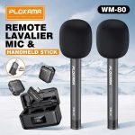 Plokama WM-80 Wireless Dual Microphone with Handheld Stick & Charging Case